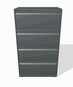 Brigade 800 Series Lateral File 4 Drawer 30W- Titanium