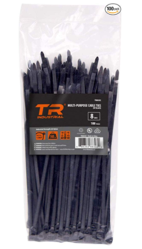 TR Industrial Multi-Purpose Cable Tie (100 Piece), 8, Black